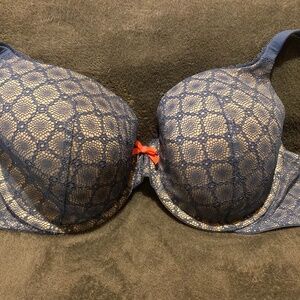 Victoria's Secret Body By Victoria Bra Blue Lace on Beige